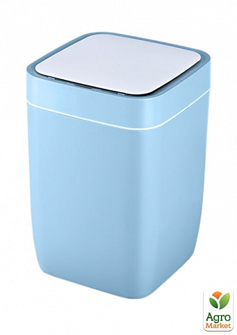 Сенсорное мусорное ведро JAH 8 л квадратное, голубое 6603