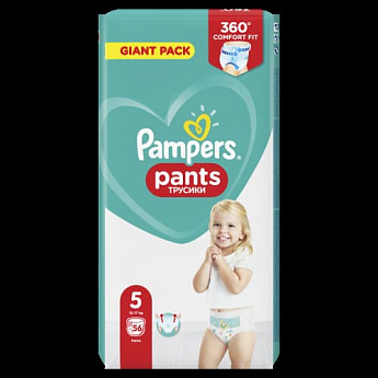 PAMPERS Детские Подгузники-трусики Pants Размер 5 Junior (12-17 кг) Джайнт 56 шт