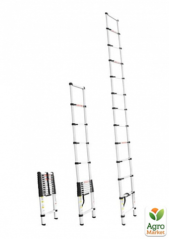 Драбина алюмінієва телескопічна 12 ступ. 3,80 м INTERTOOL LT-3038
