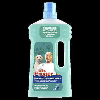 MR PROPER жидкое моющее средство для уборки полов и стен Для домов с домашними любимцами 1 л