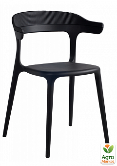 Кресло Papatya Luna-Stripe черное сиденье, верх черный (2337)2