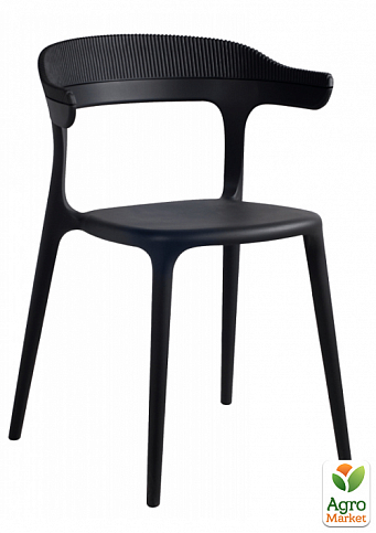 Кресло Papatya Luna-Stripe черное сиденье, верх черный (2337)