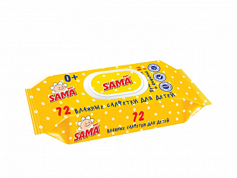 Влажные салфетки ТМ «SAMA» «Baby» (72 шт.)