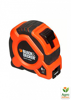 Рулетка измерительная BLACK+DECKER из прочного ABS пластика, 8 м BDHT0-30095 ТМ BLACK+DECKER2