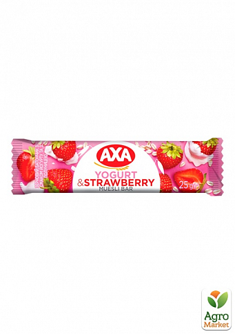 Батончик зерновой (йогурт и клубника) ТМ "AXA" 25г упаковка 24шт - фото 2
