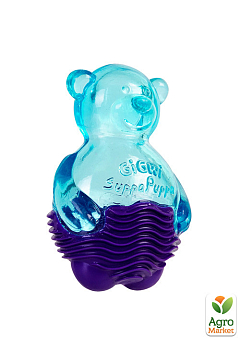 Іграшка для собак Ведмедик з пищалкою, синій GiGwi Suppa Puppa, гума, 9 см (75035)1