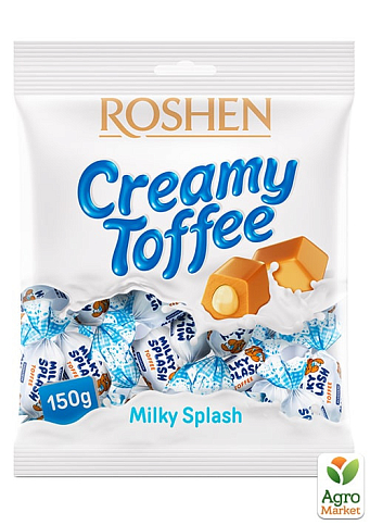 Карамель Milky splash із молочною начинкою ТМ "Roshen" 150г упаковка 12 шт - фото 2