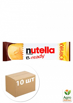 Вафельний батончик (з начинкою з горіхової пасти) з какао та вафельними кульками Nutella 22г упаковка 10шт1