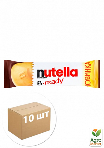Вафельный батончик (с начинкой из ореховой пасты) с какао и вафельными шариками Nutella 22г упаковка 10шт
