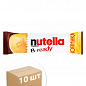 Вафельний батончик (з начинкою з горіхової пасти) з какао та вафельними кульками Nutella 22г упаковка 10шт