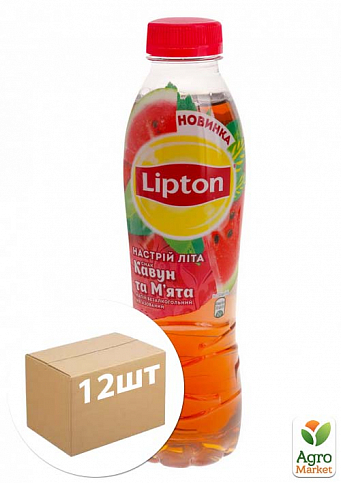 Черный чай (Арбуз-Мята) ТМ "Lipton" 0,5л упаковка 12шт