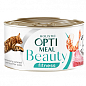 Додатковий консервований корм для кішок Optimeal Beauty Fitness смугастий тунець у соусі з креветками 70 г (3674710)