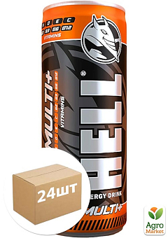 Енергетичний напій MULTI+ ТМ "Hell" 0.25 л упаковка 24 шт1