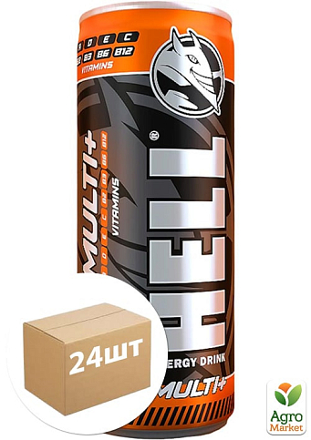 Энергетический напиток MULTI+ ТМ "Hell" 0.25 л упаковка 24 шт
