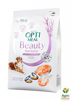 Сухий беззерновий повнораційний корм для дорослих собак Optimeal Beauty Harmony на основі морепродуктів 1.5 кг (3673830)1