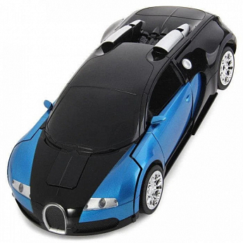 Машинка трансформер Bugatti Robot Car Size 112 Синяя SKL11-276018 - фото 2