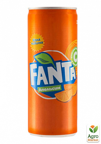 Газований напій (залізна банка) ТМ "Fanta" 0,25 л упаковка 12шт - фото 2