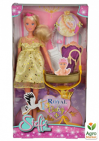 Кукла Штеффи-беременная с люлькой для королевского младенца, 3+ Simba Toys