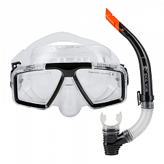 Набір для плавання маска та трубка Dolvor М4204Р підлітковий чорний SKL83-2827412
