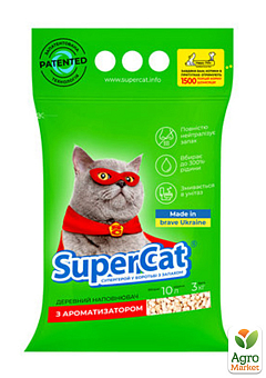 Наполнитель SuperCat с ароматизатором, 3кг (зеленый) (3551)2