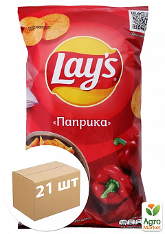 Картопляні чіпси (Паприка) ТМ "Lay's" 140г упаковка 21шт2