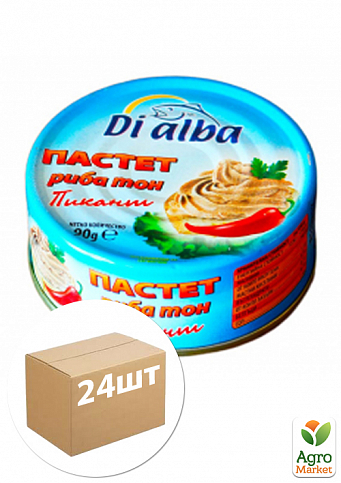 Паштет пікантний із тунця ТМ "Di Alba" 90г упаковка 24 шт