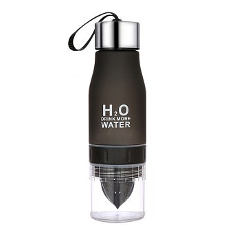 Пляшка для води і напоїв H2O Water Bottle з соковижималкою 650 мл чорна SKL11-187055 - фото 2