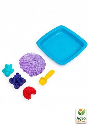 Набір піску для дитячої творчості - KINETIC SAND ЗАМОК З ПІСКУ (фіолетовий,454 г, формочки, лоток) - фото 2