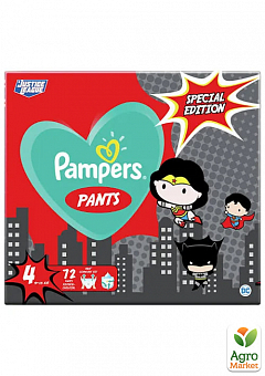 PAMPERS Детские одноразовые подгузники-трусики Pants Размер 4 Maxi (9-15 кг) Джайнт Плюс Упаковка 72 шт1