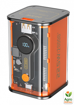 Додатковий зовнішній акумулятор повербанк BYZ W90 20000 mAh 22.5W Type-C PD PowerBank помаранчевий1