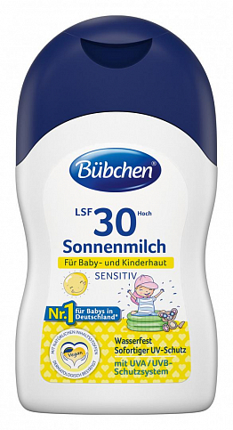 Сонцезахисне молочко Sensitive, коефіцієнт 30+ Бюбхен, 150мл