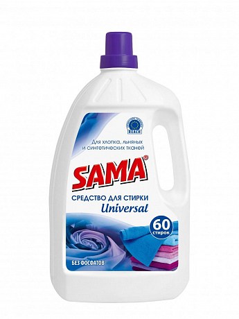 Средство для стирки "SAMA" "Universal" для хлопчатобумажных, льняных и синтетических тканей 3 кг