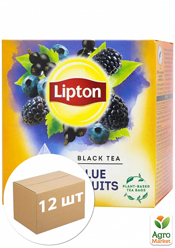 Чай черный Blue fruit ТМ "Lipton" 20 пакетиков по 1.8г упаковка 12 шт