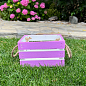 Ящик декоративный деревянный для хранения и цветов  "Джусино" д. 22см, ш. 20см, в. 13см. (лиловый с ручками)