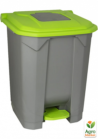 Бак для сміття з педаллю Planet 50 л сіро-зелений (6816)