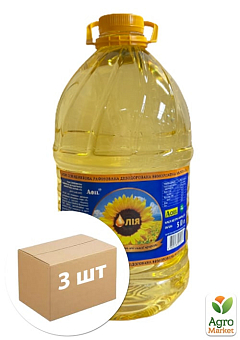Масло подсолнечное (рафинированное) ТМ "Аойл" 5л упаковка 3 шт2