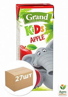 Фруктовый напиток Яблочный ТМ "Grand" 200мл упаковка 27 шт1