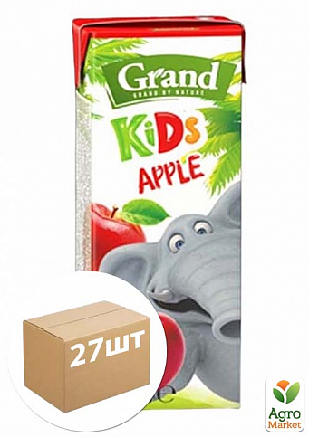 Фруктовый напиток Яблочный ТМ "Grand" 200мл упаковка 27 шт