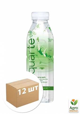 Вода з екстрактом женьшеню та смаком яблука ТМ Aquarte 0.5 л упаковка 12 шт