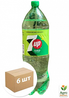 Вода газированная без сахара ТМ "7UP" 2л упаковка 6 шт1