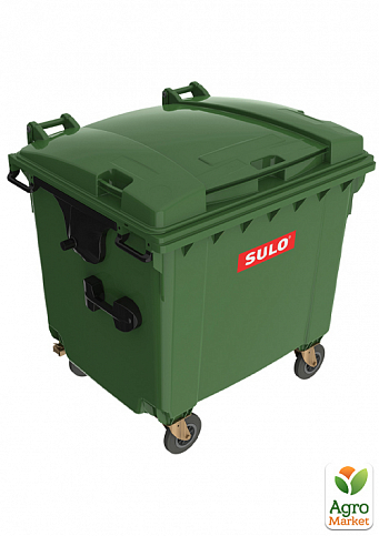 Контейнер мусорный ТБО Sulo 1100 л с плоской крышкой зеленый (10261)