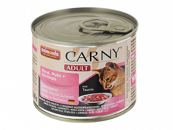 Animonda Carny Adult Вологий корм для кішок з яловичиною, індичкою і креветками 200 г (8370880)