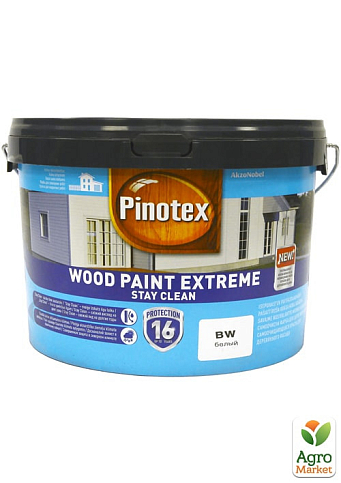 Фарба для дерев'яних фасадів Pinotex Wood Paint Extreme із технологією Stay Clean Білий 2,5 л