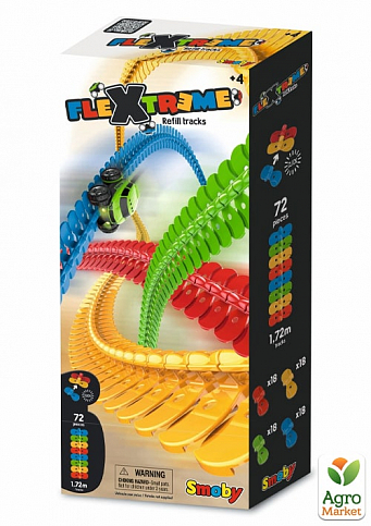 Набір додаткових елементів до треку "Флекстрім", 72 елементи, довжина 172 см, 4+ Smoby Toys