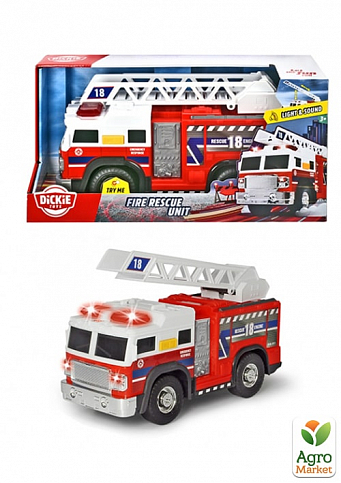Пожежна машина "Рятувальники" з висувними драбинами, звуковим та світловим ефектами, 30 см, 3+ Dickie Toys