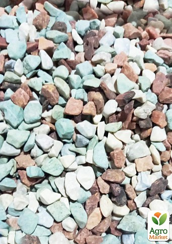 Декоративные камни Крошка микс ( белый-розовый-серый ) фракция 5-20 мм 1 кг