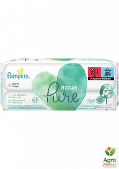 PAMPERS Дитячі вологі серветки Aqua Pure 2X48 шт1