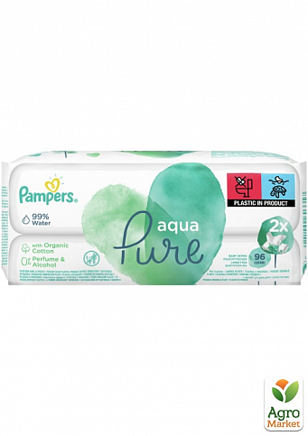 PAMPERS Детские влажные салфетки Aqua Pure 2X48 шт