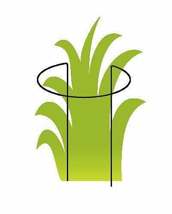 Опора для растений ТМ "ORANGERIE" тип P (зеленый цвет, высота 450 мм, кольцо 130 мм, диаметр проволки 4 мм)