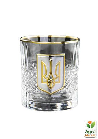 Набір для віскі «Гербовий з тризубцем» 5 предметів Boss Crystal, графин, 4 склянки, срібло, золото, кришталь (B5TRY1GG) - фото 5